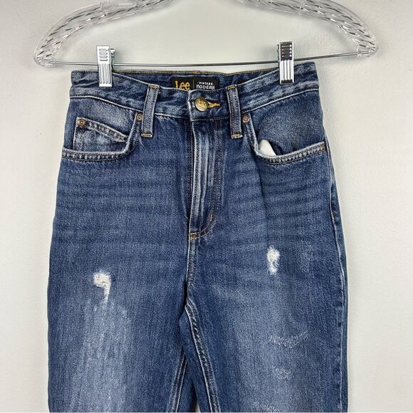 Lee High Rise Straight Leg Ankle Modern Vintage Jeans  Womens size 24 or 0 - Picture 5 of 16